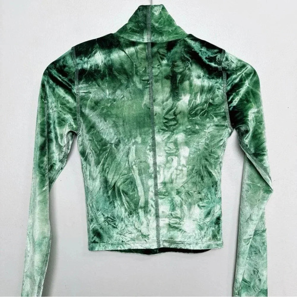 Aritzia Wilfred Free Womens Small Long Sleeve Burnt Velvet Green Tie Dye - Picture 11 of 13